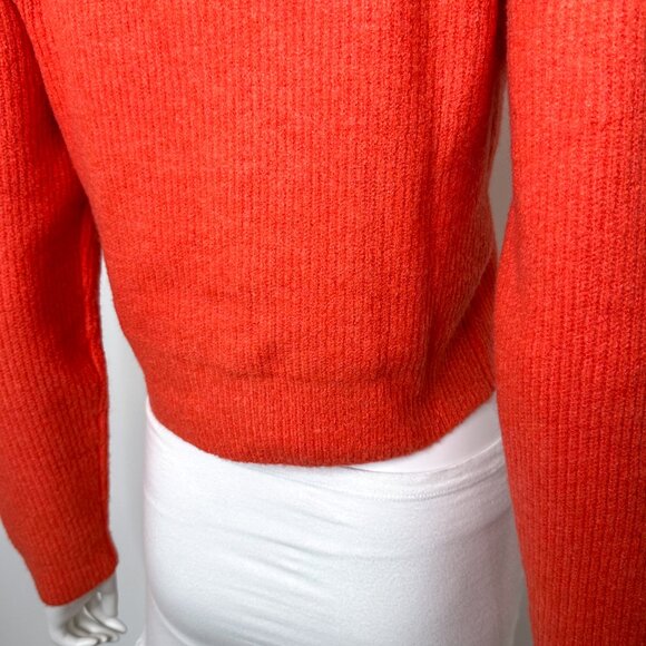 Morgan de Toi Cropped Long Sleeve Lady Jacket Cardigan in Tangerine Orange Sz M - Picture 14 of 16